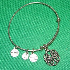 Vintage Alex And Ani Rafaelian Silver Path of Life Charm Expandable Bracelet